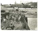 Soldiers and Ghiradelli sign, 1945