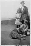 Elanora Hoop family with dog, Fort Barry