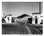 Entrance gates to Fort Mason's port of Embarkation with the train tracks.