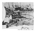 View of the "seawall" warehouse at Black Point, date unknown.