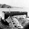 historic photo of brick Fort Point overlooking the Golden Gate straight