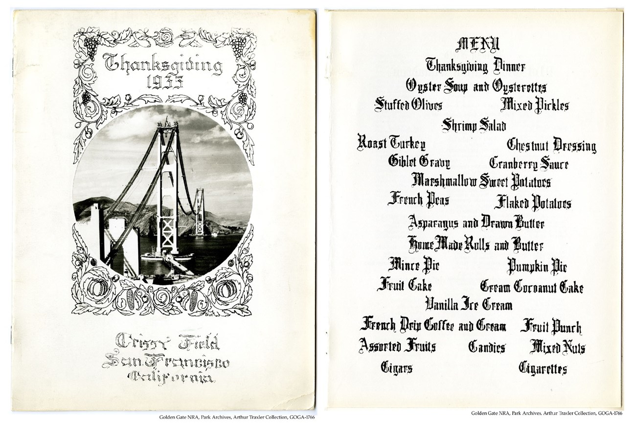 GOGA-1766 Arthur Traxler Collection Crissy Field Thanksgiving Menu 1935