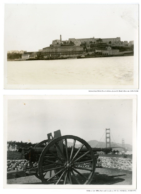 GOGA-1766 James H Short Collection Photograph of Alcatraz Island & cannon