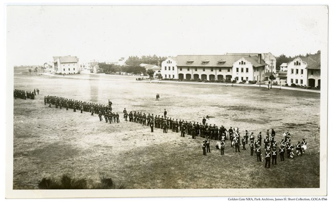 GOGA-1766 James H Short Collection Photograph of Troops in Formation at FOSC