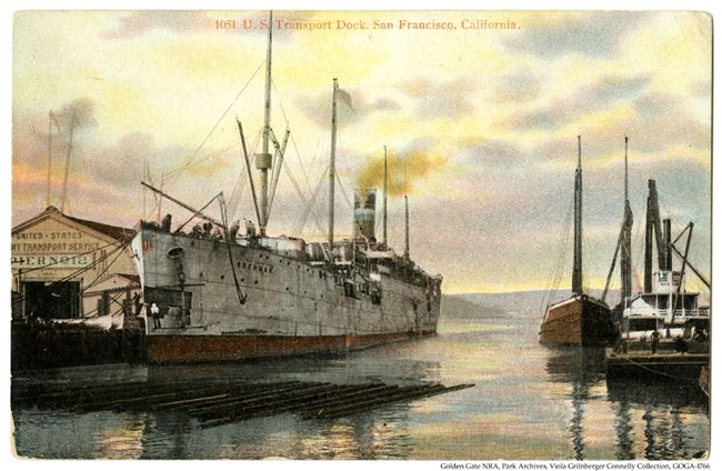GOGA-1766 Viola Grilnberger Connelly Collection Transport Ship USAT Sherman Postcard