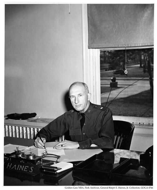 GOGA 35313.132 General Ralph E Haines Collection Photograph of General Haines at Desk on PSF