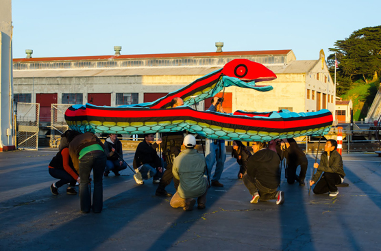 PHOTOS ARE OF NPS PRACTICING MOVING WITH THE SNAKE FOR THE PARADE