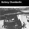Soldiers aim a 6 inch gun on a disappearing carriage at Battery Chamberlin. 