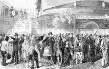 Castle Garden, originally a coastal fort defending lower Manhattan, served as an immigration depot throughout much of the 1800s.