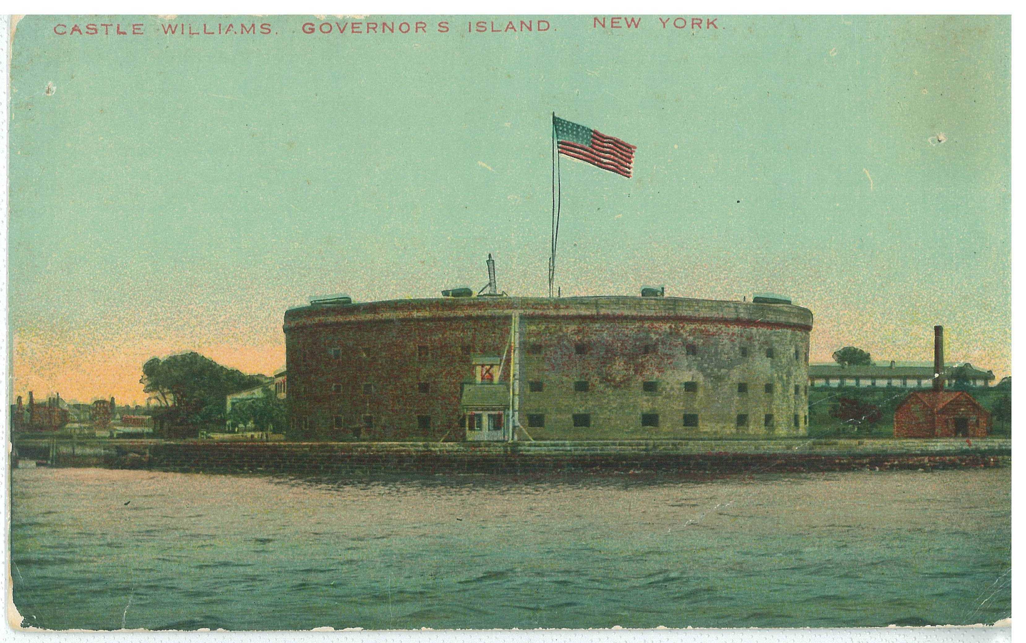 A vintage postcard displaying Castle Williams