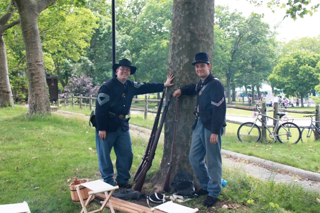 Rangers Collin and Greg portraying Civil War soldiers in camp