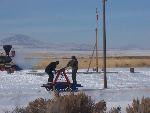 Ranger and Volunteer operating handcar