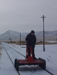 Ranger Kyburz on handcar