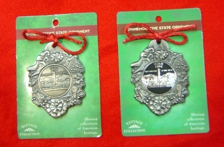 Christmas ornaments with the utah state quarter image in pewter or silver on black are available for a limited time for $6.50.