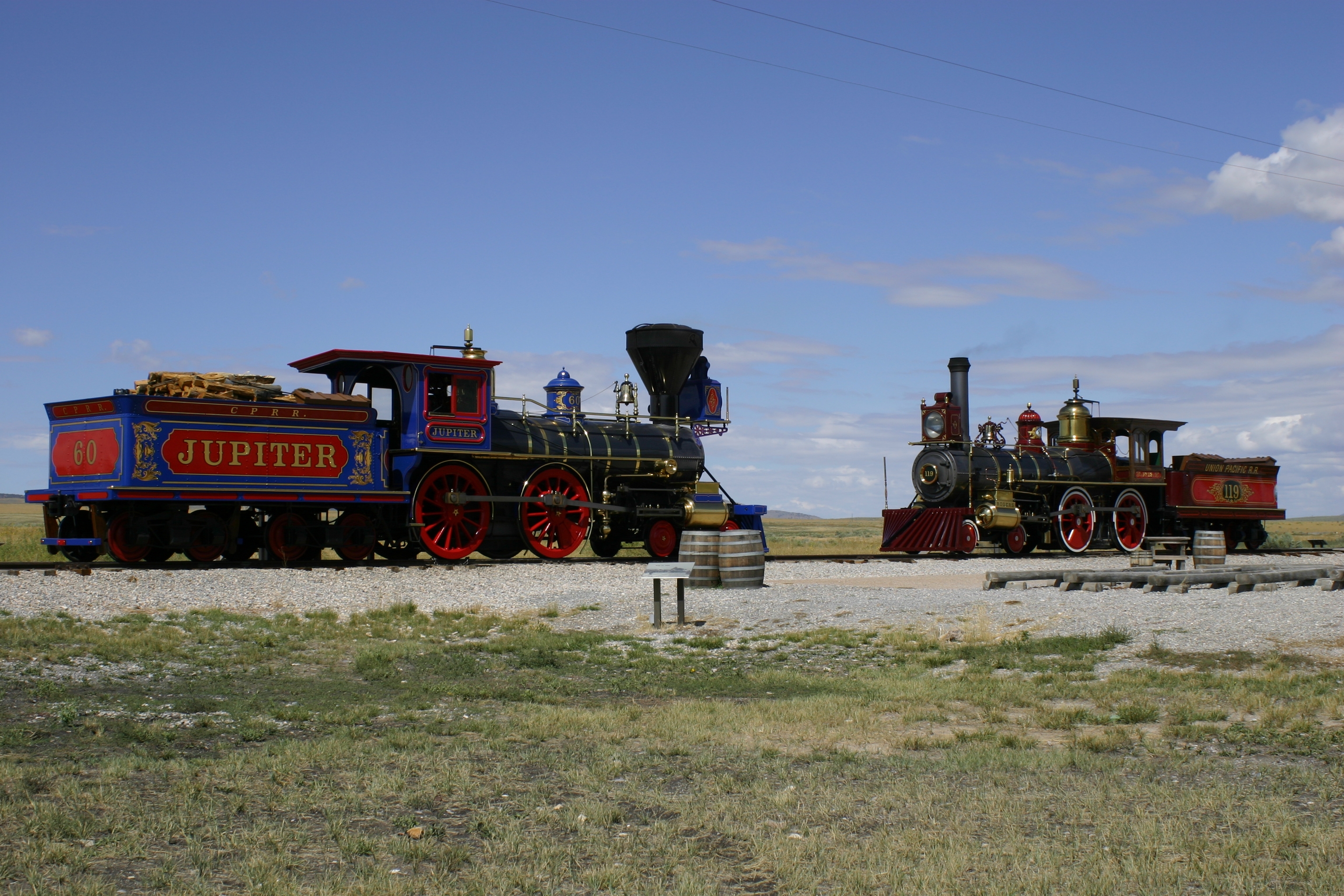 Both Locos with blue sky