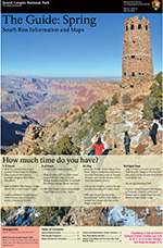 Front cover of 2015 Spring Guide Newspaper showing Desert View Watchtower and Colorado River Front cover of 2015 Spring Guide Newspaper showing Desert View Watchtower and Colorado River