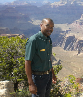 Marc Jean-Baptiste, U.S. World Heritage Fellow, in Grand Canyon Natioinal Park.