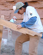 Lisa Leap working in the canyon.