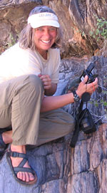 Lori Makarick, working in canyon