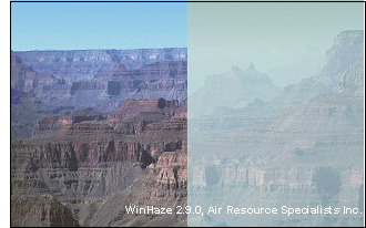 the best and worst 24-hour average visibility based on particle concentrations sampled at Indian Garden.