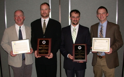 Award being accepted.