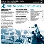 2009 Grand Canyon Field Institute Class Schedule 