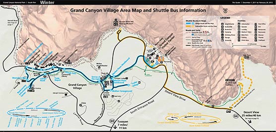 map spread from 2011-12 South Rim Winter Guide Newspaper