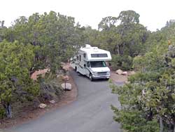 Recreational vehicle in a family site at the Desert View Campground