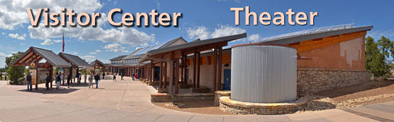 Grand Canyon Visitor Center on the left, the theater on the right