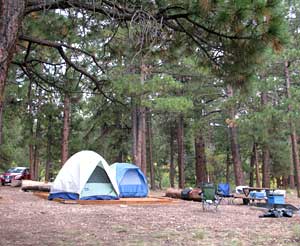 family site in the north rim campground with 2 tents