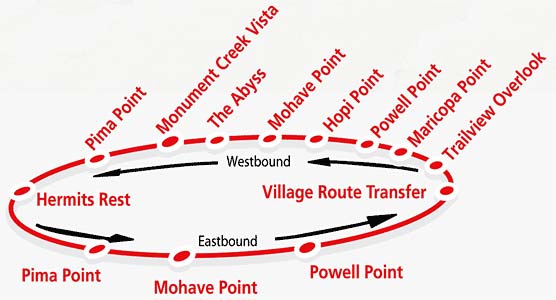 map showing hermit road bus stops