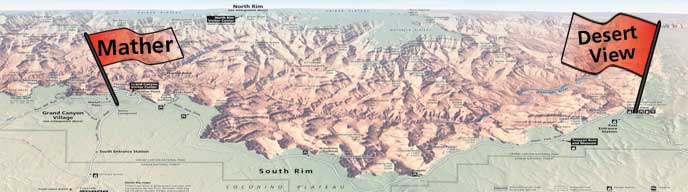 map showing both South Rim Campgrounds