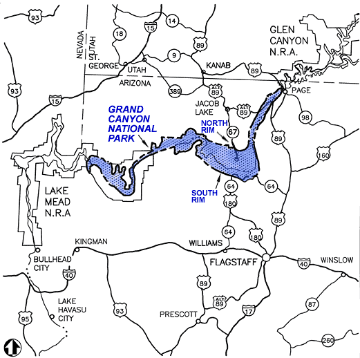 Usa Map Grand Canyon