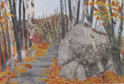 Textile art quilt postcard by Bobbie Sullivan