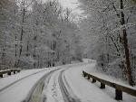 Park Central Road before plowing (Main Road)