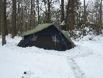 A tent in the snow
