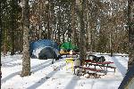 a tent in the Greenbelt park in the Snow