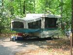 a trailer in the Greenbelt park campground