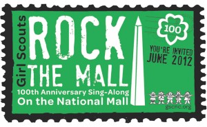 Rock the Mall insignia for Girl Scout sing a long