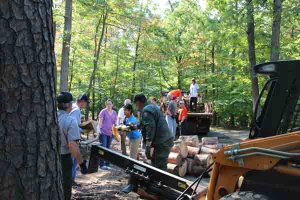 Maryland Geocaching Society volunteers help National park Service staff with woodsplitting and supplying firewood to the Greenbelt, Maryland campground