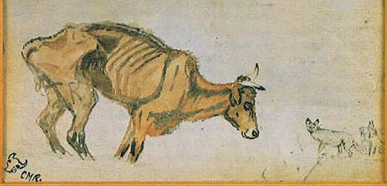 Charlie Russell's drawing of "The Last of Five Thousand."