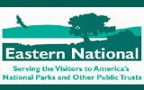 This green on white logo identifies Eastern National, the cooperating association of the National Park Service.