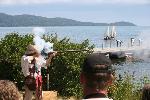 Flintlock Musket Firing While the Mackinaw Sails.