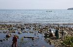 Kids Explore Grand Portage Creek Mouth.
