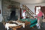 Re-enactor with Displays of Trade Goods.