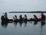 Birchbark Canoe heading to Grand Portage Island