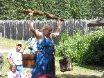 Water lifting contest features re-enactor Mary Maule.