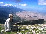 Hiker at Summit of Mount Herard