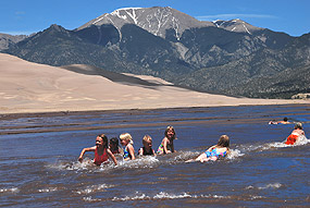 Children from Sangre de Cristo School, Medano Creek, May 19, 2009