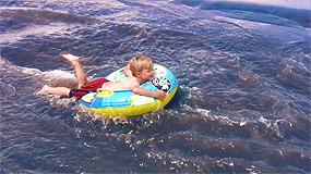 Boy Tubing Medano Creek